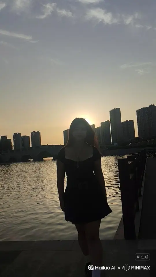 生成一个视频:让图片中的场景动起来，人物从侧面变成无数红色玫瑰花片和红色颗粒消失在视频中，头部最后消失。向右吹走，原比例。比例16:9,时长5s,模型高品质 by Hailuo AI Video Generator