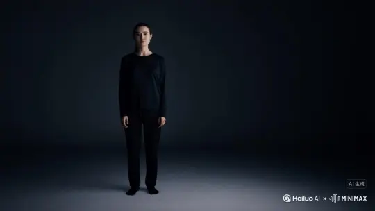 人物化成灰往右边慢慢地飞，最后消失，人物不动，画质不变 by Hailuo AI Video Generator