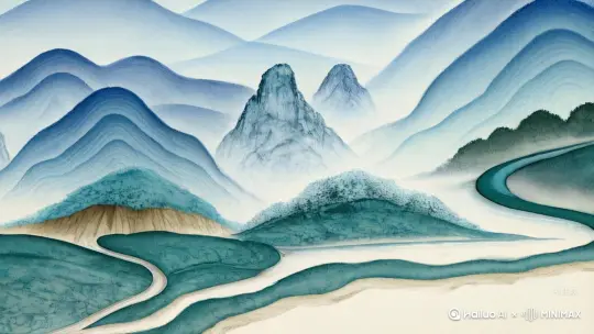 01: 开场·山水全景（10秒）

画面：青绿山水长卷式展开，晨雾中溪流蜿蜒，两岸峭壁夹峙，岸边碎石遍布。
音效：流水潺潺，鸟鸣啾啾。
字幕：武陵溪上

02: 煮茶·石畔近景（8秒）
画面：特写布满苔痕的卵石，煮茶铜壶嘴腾起白雾，镜头后拉露出诗人挽袖煮茶的身影。
动作：诗人以竹扇轻扇炉火，指节沾着新采茶青。
光影：晨光穿透树隙在石上投下斑驳金影。

03: 扫叶·林间空镜（6秒）
画面：竹帚轻扫银杏落叶，旋舞的金黄叶片飘向溪面，惊起两三只红鲤。
特效：慢镜头展现叶片在空中回旋的轨迹。

04: 瀑声·洞天奇观（12秒）
画面：仰拍千尺飞瀑如白练垂空，水雾折射虹光；镜头穿越水帘，窥见洞穴内钟乳石倒映着幽暗天光。
声效：雷鸣般水声渐强，突然抽离为寂静。

05: 丹荔·仙鹤翔集（10秒）
画面：特写火红色荔枝缀满枝头，丹顶鹤从远处飞来，羽翼掠过果实溅落几滴甘露。
转场：鹤鸣声中，果实坠入溪流化作绿舟。

06: 渔隐·杨柳深处（8秒）
画面：仿《韩熙载夜宴图》卷轴展开，渔人戴斗笠横笛，柳梢挂着的铜铃随波轻晃。
色彩：黛绿柳色与朱红渔舟形成撞色构图。

07: 结尾·醉吟留白（12秒）
画面：水墨晕染的留白中浮现诗人背影，衣袂飘动处显现《醉翁亭记》书法残片。

收尾：茶烟缓缓融入虚空，浮现红色印章"武陵一梦" by Hailuo AI Video Generator