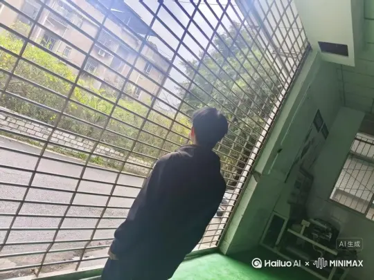 帮我生成一个视频：让图片中的场景动起来，人物变成无数灰色颗粒消失在视频中，向右吹走，原比例。比例 16:9，时长 5s，模型 高品质 by Hailuo AI Video Generator