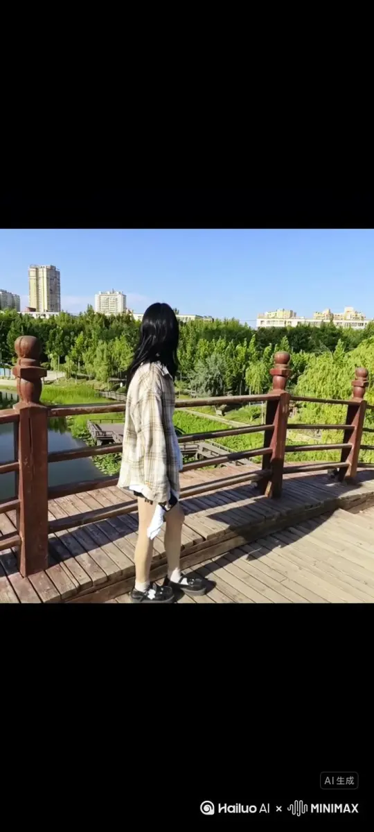 帮我生成一个视频：让图片中的场景动起来，只有人物变成无数花瓣颗粒消失在视频中，向右吹走，原比例。比例 16:9，时长 5s，模型 高品质 by Hailuo AI Video Generator