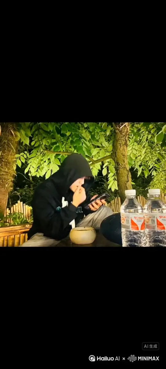 帮我生成一个视频：让图片中的场景动起来，人物变成无数灰色颗粒消失在视频中，向右吹走，原比例。比例 16:9，时长 5s，模型 高品质 by Hailuo AI Video Generator