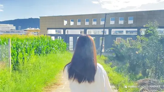 帮我生成一个视频：让图片中的场景动起来，人物变成无数灰色沙尘消失在视频中，向右吹走（沙城数量只在人物中慢慢涌现，然后消失）   原比例。模型  高画质 by Hailuo AI Video Generator