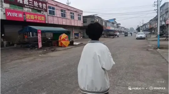 主体人物身上变出一大团微小深红色花瓣，花瓣向外爆炸式扩散主体人物身体，随之从四肢开始逐渐瓦解，化作无数红色粒子轻盈飘散，最终人物完全消失在漫天飞舞的花瓣中，人物完全消失，写实风格电影光效 by Hailuo AI Video Generator