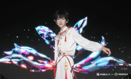 帮我生成一个视频：让图片中的场景人物直接变成无数红色颗粒和花瓣消失在视频中，向右吹走，原比例。比例 9:16，时长 10s，模型 快速。 by Hailuo AI Video Generator