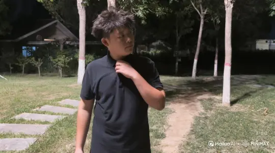 帮我生成一个视频：让图片中的场景动起来，人物变成无数灰色沙尘消失在视频中，向右吹走（沙城数量只在人物中慢慢涌现，然后消失）   原比例。模型  高画质[右移,左摇,跟随] by Hailuo AI Video Generator