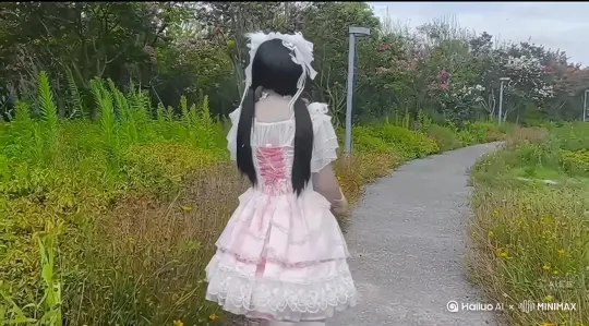 帮我生成一个视频：让图片中的场景动起来，人物不动，然后人物变成无数红色颗粒消失在视频中，向右吹走，原比例。比例 16:9，时长 5s，模型 高品质 by Hailuo AI Video Generator