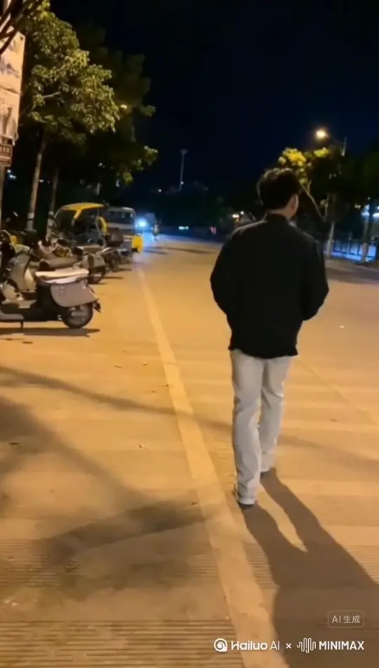 帮我生成一个视频：让图片中的场景动起来，人物变成无数鲜红色火焰伴随雷电紫黑色云雾消失在视频中，向右吹走，（沙尘数量只在人物慢慢中涌出，然后消失）原比例。模型 高品质 by Hailuo AI Video Generator