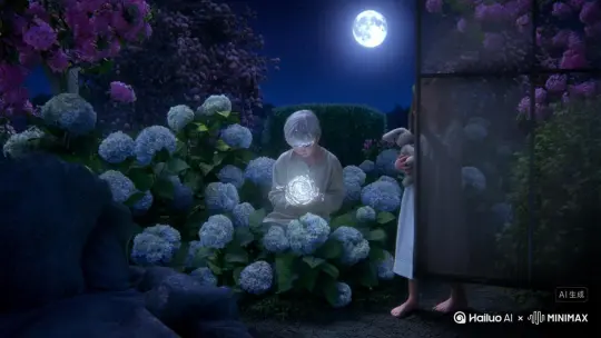 《星瓣摇篮曲》

七岁的莉莉有个秘密——她已经连续十九个夜晚没能好好睡觉了。每当月光透过蕾丝窗帘在木地板上画出银色的格子，她就会睁着榛子般的眼睛数天花板上晃动的光斑。爸爸妈妈说这是因为他们去远洋考察的第三个月，可莉莉觉得，是星星们每晚都在她的睫毛上跳舞才让她睡不着。

星期三的深夜格外安静，连总在篱笆下吵架的蟋蟀都睡着了。莉莉抱着绒毛褪色的长耳兔，光脚踩在微凉的地板上。她看见后院的苹果树在月光里伸展枝桠，忽然发现树梢挂着个不属于果实的光点。那光芒像被水洗过的钻石，正随着夜风轻轻摇晃。

"叮——"

光点坠落在绣球花丛里。莉莉推开吱呀作响的纱门，看见花丛中坐着个银发男孩，他的睫毛上沾着星尘，亚麻衬衫散发着薰衣草田的香气。最奇妙的是，他掌心托着的星光正在编织一首看得见的歌谣，音符像蒲公英般飘在空中。

"我是小星，第七百二十三号星空守护者。"男孩吹散一个落在莉莉鼻尖的光点，"本来要给仙后座补颗星星，结果被你的失眠吸引过来了。"

莉莉的睡裙被夜风掀起波浪："星空守护者也管人类小孩睡觉吗？"

"只负责特别的孩子。"小星站起来时，绣球花纷纷亮起淡蓝的荧光，"比如能用眼睛接住流星的孩子。"

他们轻手轻脚穿过沉睡的花园。小星教莉莉用月光露水给玫瑰盖被子，那些半开的花苞在接触到星光时发出满足的叹息。夜鸢尾在他们经过时悄然绽放，吐出带着梦境的紫色雾气。

"听。"小星突然拉住莉莉的手腕。

月光在蒲公英草地上流淌成银色的小溪，每株蒲公英都竖着毛茸茸的耳朵。当风掠过时，草茎相互摩擦发出水晶风铃般的声响，莉莉听出那是妈妈常哼的《月光奏鸣曲》。

老园丁的胡桃木摇椅突然吱呀作响，吓得两个孩子躲进丁香花丛。但老人只是翻了个身，怀里的玳瑁猫睁开琥珀色的眼睛，冲他们眨了眨眼。

"奥利弗先生总说我的花园有魔法。"莉莉小声说，看着小星用星光给失眠的猫头鹰梳理羽毛，"可他不知道真的有。"

小星从苹果树上摘下一朵未眠的花，放在莉莉耳边。她听见遥远的星空中传来鲸鱼座游过银河的水声，听见月亮给小星星们讲睡前故事的絮语，最后听到一段熟悉的、带着海浪气息的哼唱。

"是考察船的录音机！"莉莉的长耳兔差点掉进忘忧草从里，"爸爸妈妈在甲板上听的就是这个！"

天边泛起贝壳内壁般的珠光时，小星衬衫上的星光开始变淡。他解下颈间挂着的水晶瓶，倒出一片不断变换形状的星瓣："把它放在枕头下，就能听见星空想对你说的话。"

莉莉捧着发光的星瓣，突然发现自己的眼皮变得像被太阳晒过的棉絮一样沉。小星的身影渐渐透明，但他的声音依然清晰："下次流星雨来临时，对着最亮的那颗星..."

晨露从苹果树叶尖滴落的瞬间，银发男孩化作无数光点升向渐亮的天空。莉莉抱着长耳兔蜷缩在花园吊椅里，星瓣在她掌心规律地明灭，像是某个人遥远的心跳。

当奥利弗先生带着新鲜出炉的蓝莓松饼来敲门时，他看见小女孩金棕色的发梢间沾着夜露，嘴角挂着两个月来第一个甜美的微笑。老人轻轻放下野餐篮，把格子毯盖在莉莉身上。晨风拂过她紧握的拳头，指缝间漏出的星光在朝阳里跳跃，像极了昨夜坠入凡间的星辰。

楼上卧室的窗户还开着，蕾丝窗帘温柔地起伏。如果有人抬头看，会发现窗框边缘粘着几粒未消散的星尘，正随着莉莉平稳的呼吸明明灭灭。更远处的晴空里，有颗特别的星星突然亮了一下，仿佛在回应某个只有孩子才懂的约定。 by Hailuo AI Video Generator