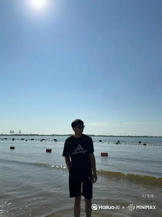 帮我生成一个视频：让图片中的场景动起来，人物变成无数灰色颗粒消失在视频中，向右吹走，原比例。比例 16:9，时长 5s，模型 高品质 by Hailuo AI Video Generator