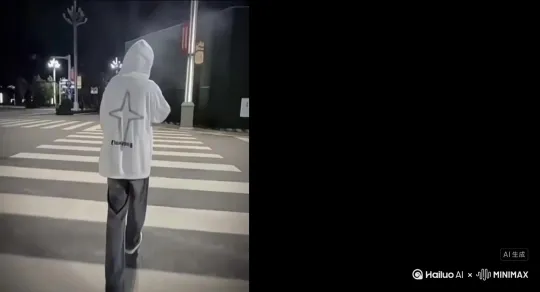 主体人物身上变出一大团微小深红色花瓣，花瓣向外爆炸式扩散主体人物身体，随之从四肢开始逐渐瓦解，化作无数粒子轻盈飘散，最终人物完全消失在漫天飞舞的花瓣中，人物完全消失，写实风格电影光效 by Hailuo AI Video Generator