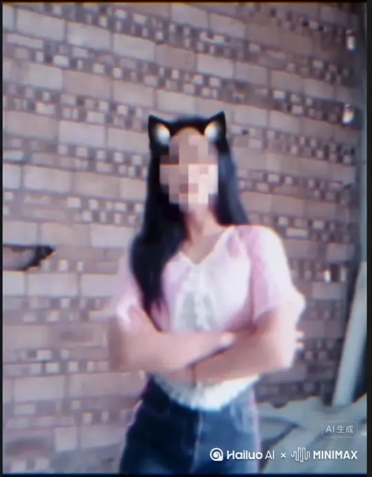 帮我生成一个视频：让图片中的场景动起来，人物变成无数灰色沙尘消失在视频中，向右吹走（沙城数量只在人物中慢慢涌现，然后消失）   原比例。模型  高画质[晃动] by Hailuo AI Video Generator