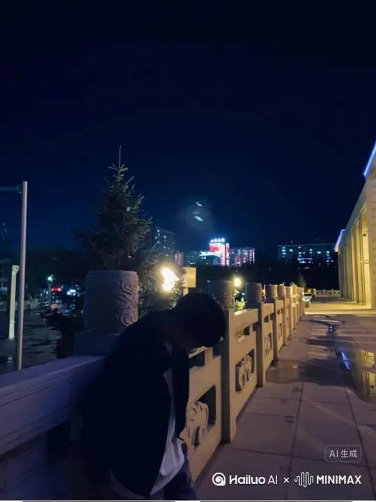 帮我生成一个视频：让图片中的场景动起来，人物变成无数玫瑰花瓣瞬间炸开之后人物消失在视频中，向右大片吹去，原比例。比例 16:9，时长 7s，模型 高品质[推出,上升,下摇][爱你] by Hailuo AI Video Generator
