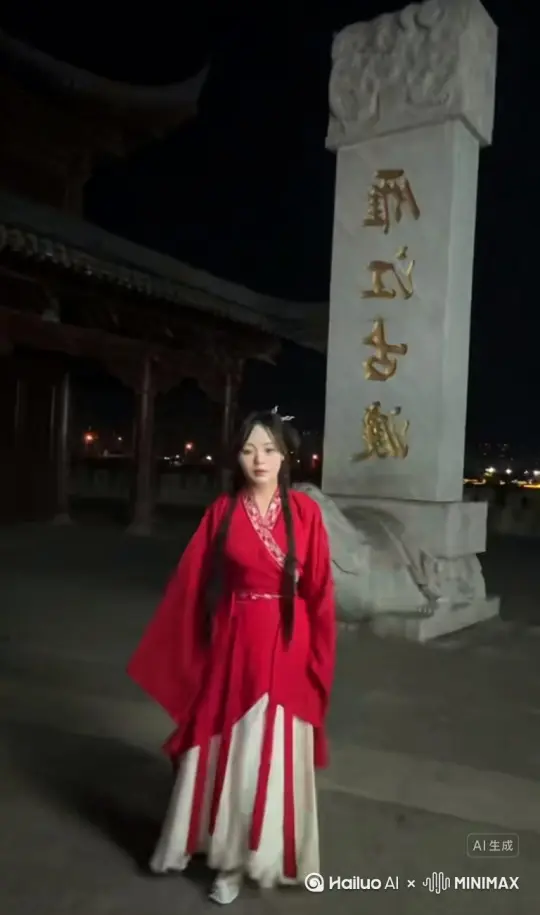 帮我帮我生成一个视频:让图中人物定格在画面中保持该动作不变 人物变成血红色色颗粒花瓣消失在视频中 向右吹走 强调向右吹走 保持人物不变面容
（花瓣只在人物中慢慢涌出  花瓣从全身上下同时涌出 然后消失）原比例 模型 高品质[推出,上升,下摇] by Hailuo AI Video Generator