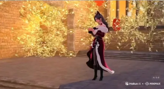 让照片中场景动起来，人物变成无数红色花瓣消失在视频中，向右吹走，（红色花瓣只在人物漫漫中涌出，然后消失）原比例。模型，高品质 by Hailuo AI Video Generator
