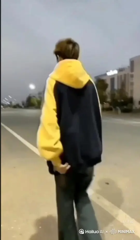 帮我生成一个视频：让图片中的场景动起来，人物变成无数灰色沙尘消失在视频中向右吹走（沙尘数量只在人物漫漫中涌出，然后消失）原比例 模型 高品质[右移,左摇,跟随] by Hailuo AI Video Generator