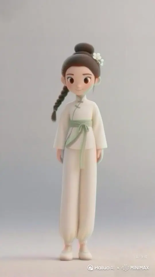 电影级水下镜头，一位面容清丽的女性舞者梳高髻，戴步摇，身着真丝渐变蓝广袖襦裙[左移,推进,右摇]在清澈的水池中起舞。  
【动作细节】她舒展双臂做“飞天”姿态，纱质披帛呈螺旋状向上飘动，长发如海藻般缓慢散开，腿部连续完成两个侧翻动作，入水时水花极小。  
【场景特效】背景悬浮金色篆书符文（内容：“翩若惊鸿”），池底铺满青石板，水面透下丁达尔光束，大量微小气泡从舞者袖口溢出并缓慢上升。  
【镜头语言】开场特写舞者闭眼面容（3秒）→ 镜头拉远至全身并环绕360度（4秒）→ 慢镜头捕捉足尖点地跃起的瞬间（2秒）→ 俯视镜头拍摄披帛展开如翅膀（3秒）。  
【技术参数】物理模拟真实水流阻力，材质呈现真丝湿透后的半透明感，分辨率1080p，帧率60fps保证动作顺滑，风格：东方写意美学 --ar 9:16 by Hailuo AI Video Generator