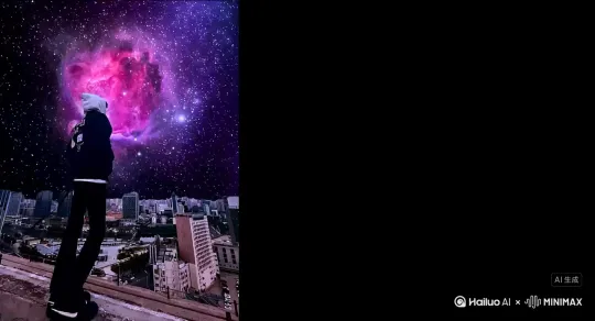 帮我生成一个视频：让图片中的场景动起来，人物变成无数灰色沙尘消失在视频中，向右吹走（沙城数量只在人物中慢慢涌现，然后消失）   原比例。模型  高画质 by Hailuo AI Video Generator