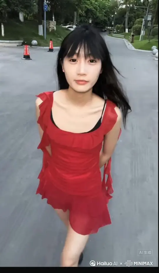 [右移,左摇,跟随]    帮我生成一个视频：让图片中的场景动起来，人物变成无数红色花瓣消失在视频中，向右吹走，原比例。比例 16:9，时长 5s，模型 高品质 by Hailuo AI Video Generator