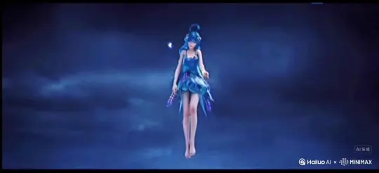 请将图片中的人物变为很多红色花瓣往右慢慢消散 by Hailuo AI Video Generator