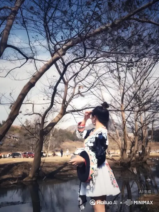 帮我生成一个视频：让图片中的场景动起来，人物变成无数灰色颗粒消失在视频中，向右吹走，原比例。比例 16:9，时长 5s，模型 高品质 by Hailuo AI Video Generator