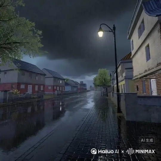 1P一个女孩长头发打着雨伞 by Hailuo AI Video Generator