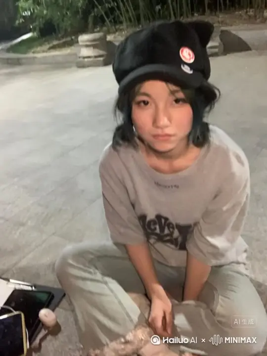 帮我生成一个视频：让图片中的场景动起来，整个人物炸开变成无数细小红色细小粒子（粒子数量只在人物由外向内涌出），向四周扩散（此任务于人物变成红色细小粒子刚开始便进行）1秒后镜头拉远，人物变成的红色细小粒子变成红色花瓣，向右飘一小段距离后呈弧形涌向镜头，（此变化于红色细小粒子扩散完成后进行）任务躯体动作基本不变，表情只有闭上眼睛，微微低头（此头部动作于人物变成红色细小粒子前完成）原比例。模型 高品质[右移,左摇,跟随] by Hailuo AI Video Generator
