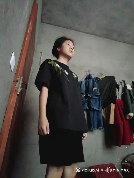 让图片让图片中的场景动起来，人物变成无数黑色玫瑰花瓣消失在视频中，向右吹走（玫瑰花瓣只在人物中慢慢涌出，然后消失）比例：模型，高品质 by Hailuo AI Video Generator