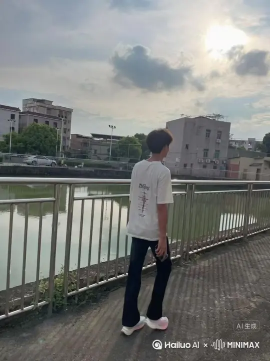 人物化成很多红色玫瑰花瓣往右边慢慢地飞，最后消失，人物不动，画质不变 by Hailuo AI Video Generator