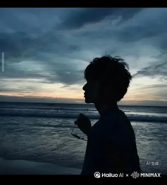 帮我生成一个视频:让图片中的场景动起来，人物变成无数个红色颗粒，消失在视频中，向右吹走 by Hailuo AI Video Generator