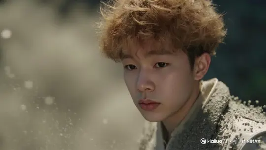 帮我生成一个视频：让图片中的场景动起来，人物变成无数灰色沙尘消失在视频中，向右吹走，（沙尘数量只在人物慢慢涌出，然后消失）原比例。模型 高质量 by Hailuo AI Video Generator