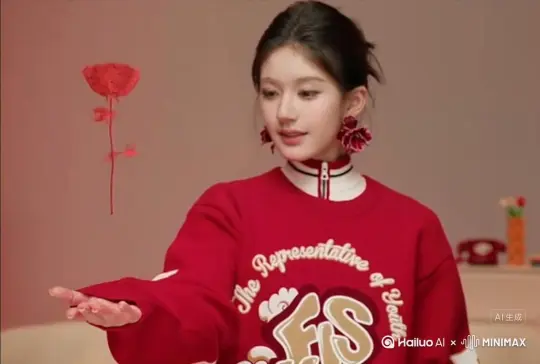 帮我生成一个视频：玫瑰不动，让人物变成无数灰色颗粒消失在视频中，向右吹走，原比例。比例 16:9，时长 5s，模型 高品质 by Hailuo AI Video Generator