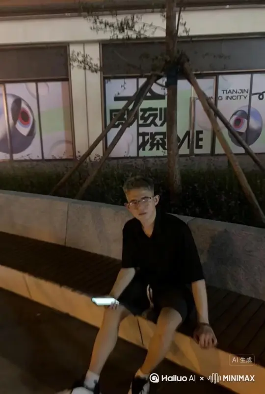 海螺ai 关键词帮我生成一个视频：让图片中的场景动起来，人物变成无数红色小花瓣消失在视频中，向右吹走，原比例。比例 16:9，时长 5s，模型 高品质 by Hailuo AI Video Generator