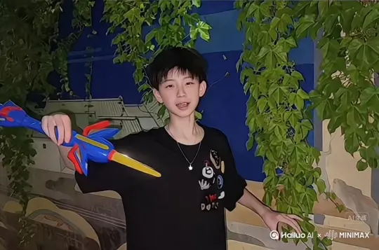 帮我生成一个视频：让人物变成无数暗红色粒子玫瑰花瓣向四周绽放消失在视频中最后向右吹走（玫瑰数量只在人物中慢慢涌现，然后消失）人物不变,  图不动,原比例。模型  高画质[右移,左摇,跟随] by Hailuo AI Video Generator