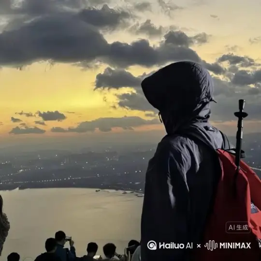 帮我生成一个视频：让图片中的场景动起来，人物变成无数玫瑰花瓣消失在视频中，向右吹走   原比例。模型  高画质[右移,左摇,跟随] by Hailuo AI Video Generator