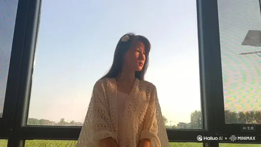 [左移,右摇,跟随]帮我生成一个视频:人物变成无数红色小玫瑰花瓣消失在视频中，人物保持不动，花瓣随着左移时慢慢的向右飘走，原比例，时长6s，模型 高品质 by Hailuo AI Video Generator