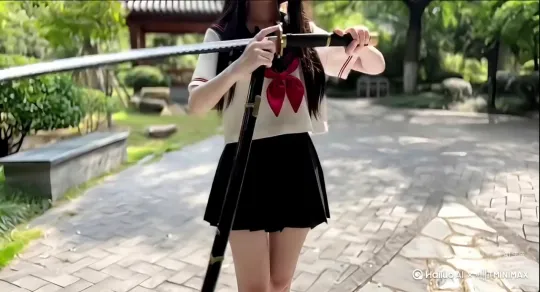 人物变成无数红色花瓣消失在视频中，向右吹走，原比例 by Hailuo AI Video Generator