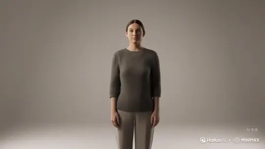 人又人物化成灰，慢慢的向右边飞 最后消失，人物保持不变。 by Hailuo AI Video Generator