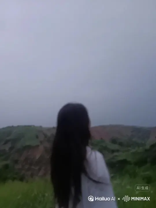 帮我生成一个视频：让图片中的场景动起来，人物变成红色花瓣颗粒消失在视频中，向右吹走，原比例。比例 16:9，时长 5s，模型 高品质 by Hailuo AI Video Generator