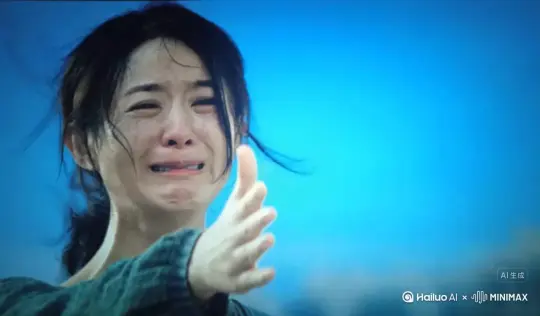 帮我生成一个视频：让图片中的场景动起来，人物变成无数灰色颗粒消失在视频中，向右吹走，原比例。比例 16:9，时长 5s，模型 高品质 by Hailuo AI Video Generator