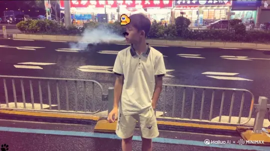 人物从左到右化成金色玫瑰花瓣往右边慢慢地飞，最后消失，人物不动，画质不变 by Hailuo AI Video Generator