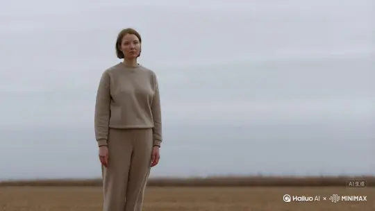 帮我生成一个视频：让图片中的场景动起来，人物变成无数红色颗粒消失在视频中，向右吹走，原比例。比例 16:9，时长 5s，模型 高品质 by Hailuo AI Video Generator