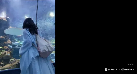帮我生成一个视频：帮我生成一个视频：让图片中的场景动 人物变成一团无数玫瑰花瓣颗粒 消失在视频中，向右吹走，原比例。比例 16:9，时长 5s，模型 高品质可以多试几次。比例 3:4。 by Hailuo AI Video Generator