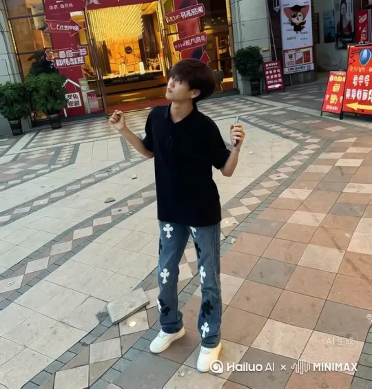帮我生成一个视频：让图片中的场景动起来，人物变成无数灰色沙尘消失在视频中向右吹走（沙尘数量只在人物漫漫中涌出，然后消失）原比例 模型 高品质[右移,左摇,跟随] by Hailuo AI Video Generator