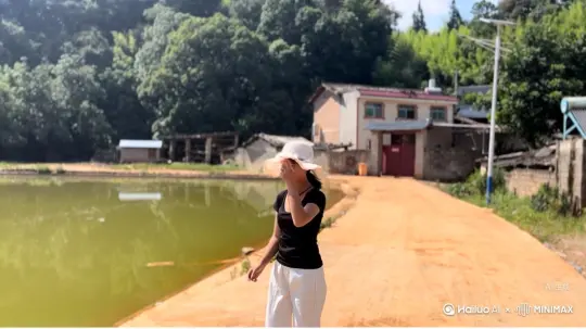 帮我生成一个视频：让图片中的场景动起来，人物变成无数红色玫瑰花瓣消失在视频中，向右吹走（玫瑰花瓣城数量只在人物中慢慢涌现，然后消失）   原比例。模型  高画质[右移,左摇,跟随] by Hailuo AI Video Generator