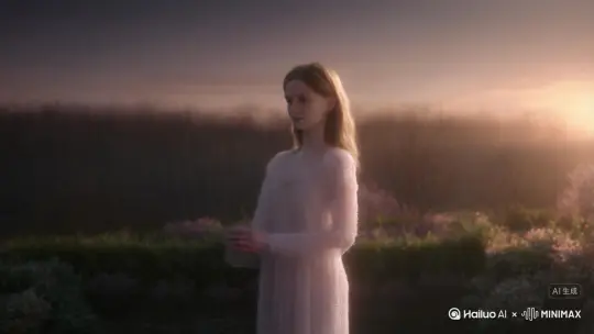 人物变成花瓣消失的特效 by Hailuo AI Video Generator