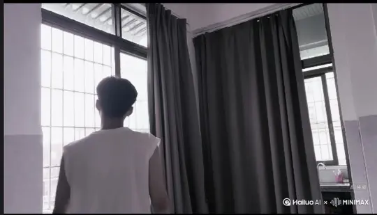 帮我生成一个视频:让图片中的场景动起来，人物变成无数灰色沙尘消失在视频中，向右吹走。(沙尘数量只在人物慢慢涌出，然后消失)原比例，模型 高品质[右移,左摇,跟随] by Hailuo AI Video Generator