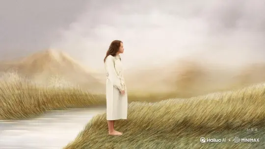 帮我生成一个视频：让图片中的场景动起来，人物变成无数灰色颗粒消失在视频中，向右吹走，原比例。比例 16:9，时长 5s，模型 高品质 by Hailuo AI Video Generator