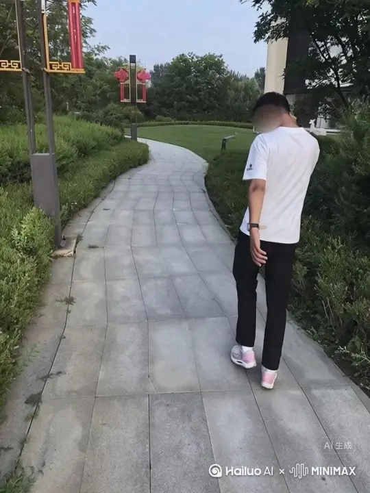 帮我生成一个视频：让图片中的场景动起来、人物变成无数红色沙尘消失在视频中、向右吹走、（沙尘数量只在人物中慢慢涌出、然后消失）原比例、模型 高品质[右移,左摇,跟随] by Hailuo AI Video Generator