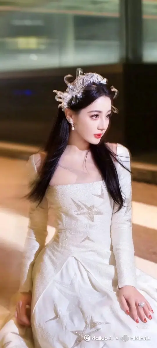 让图片中的场景动起来，人物变成无数蓝色玫瑰花瓣消失在视频中，向右吹走（花瓣数量只在人物中慢慢涌现，然后消失）   原比例 by Hailuo AI Video Generator